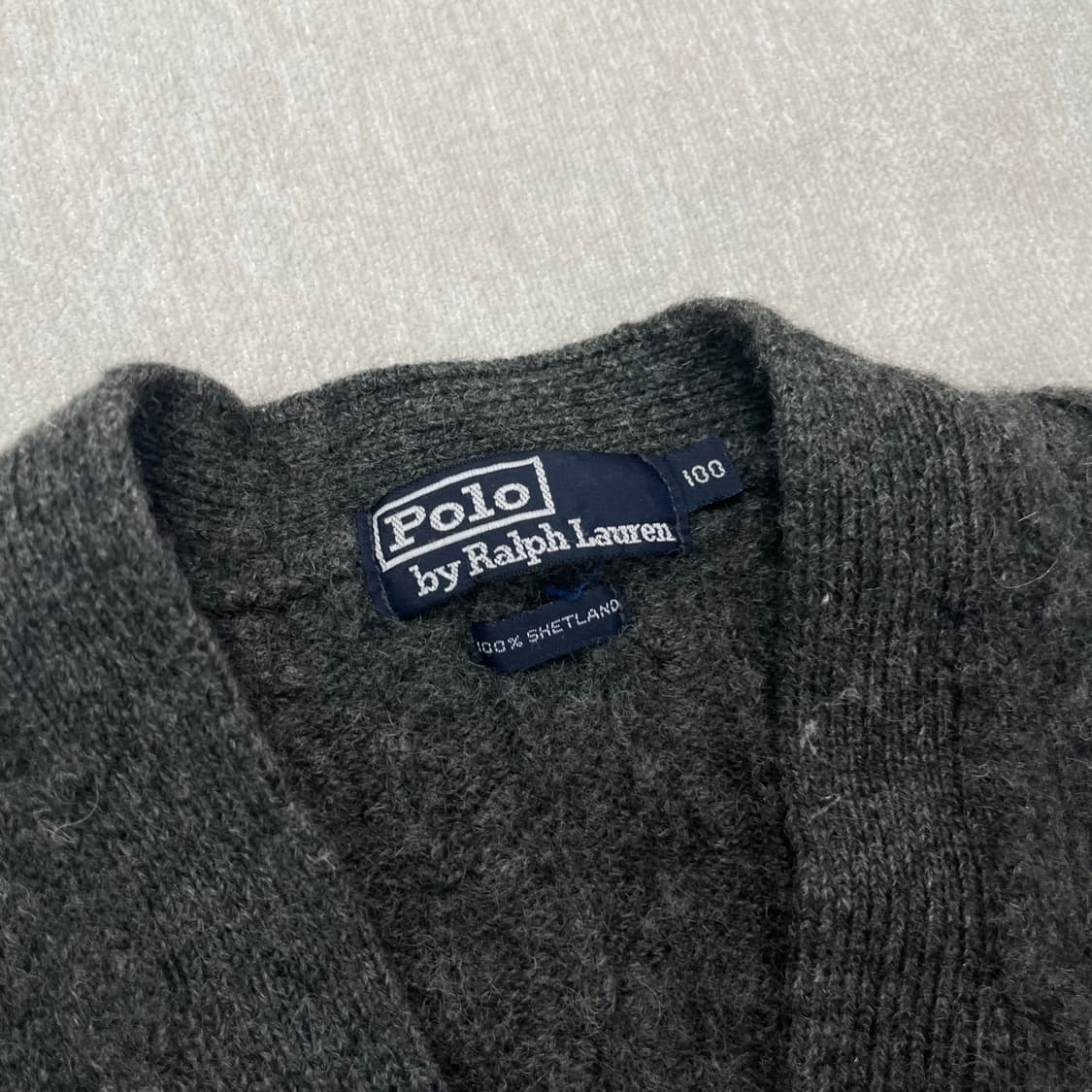 100 폴로랄프로렌 90s 램스울 그레이 가디건 상품이미지2