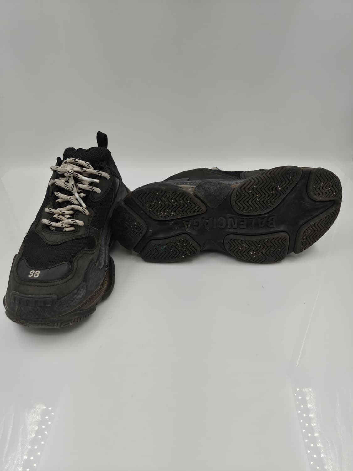 발렌시아가 트리플S 스니커즈 더티블랙 클리어솔 상품이미지5