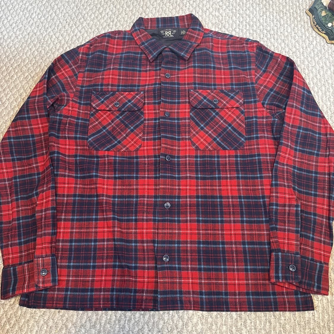 RRL 더블알엘 플래드 브러시 캠프 워크셔츠 레드 상품이미지1