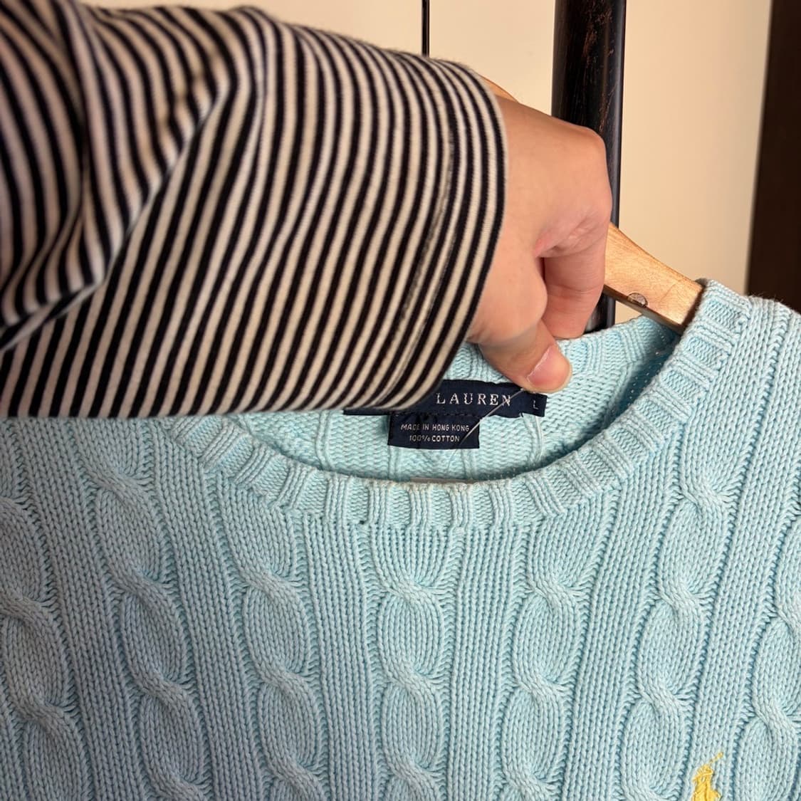 15409 - 폴로 랄프로렌 스카이블루 케이블 니트 상품이미지5