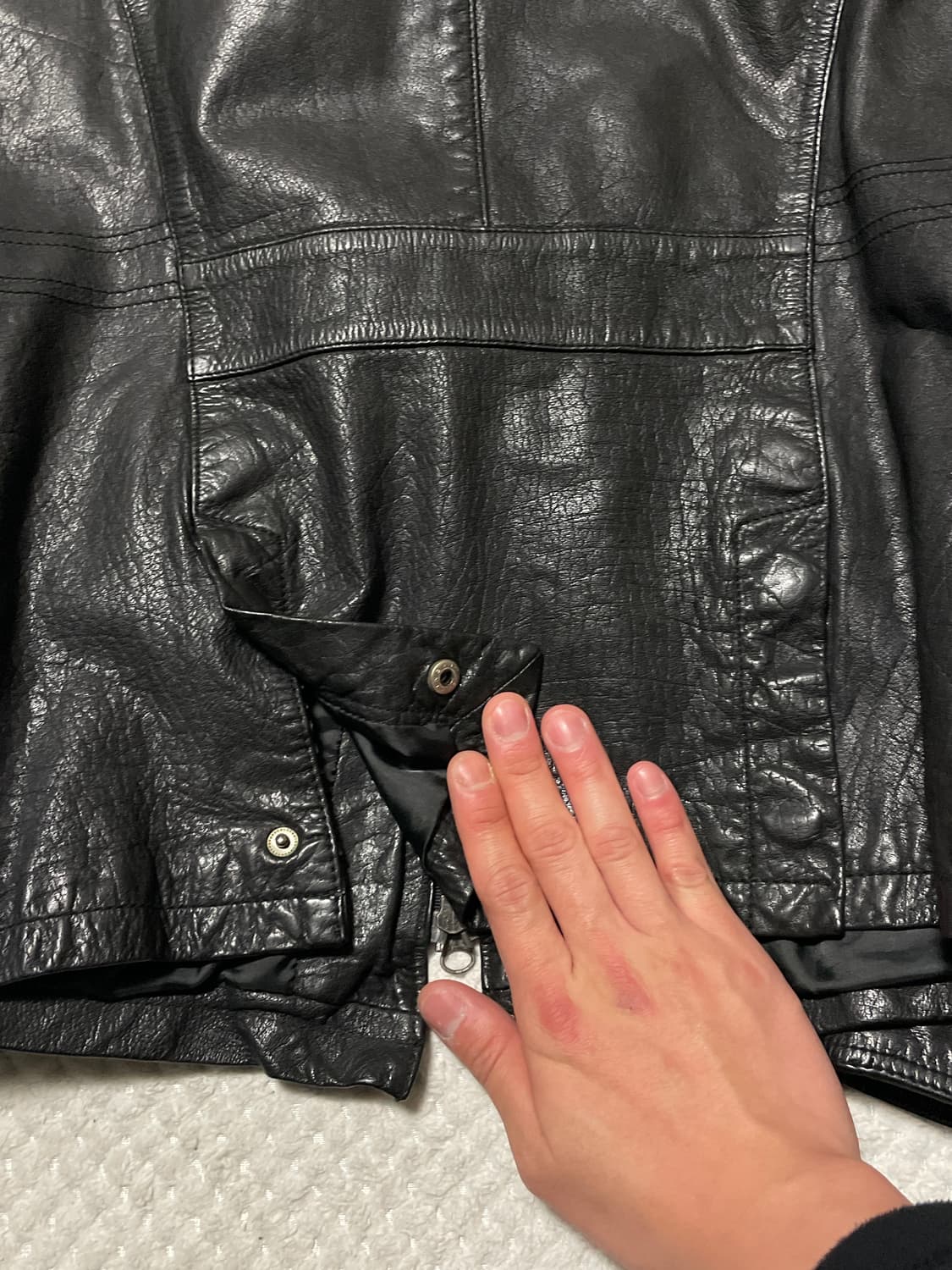 광희시장 웨스턴 무드 2WAY 램스킨 양가죽 포켓 레더 자켓 상품이미지6