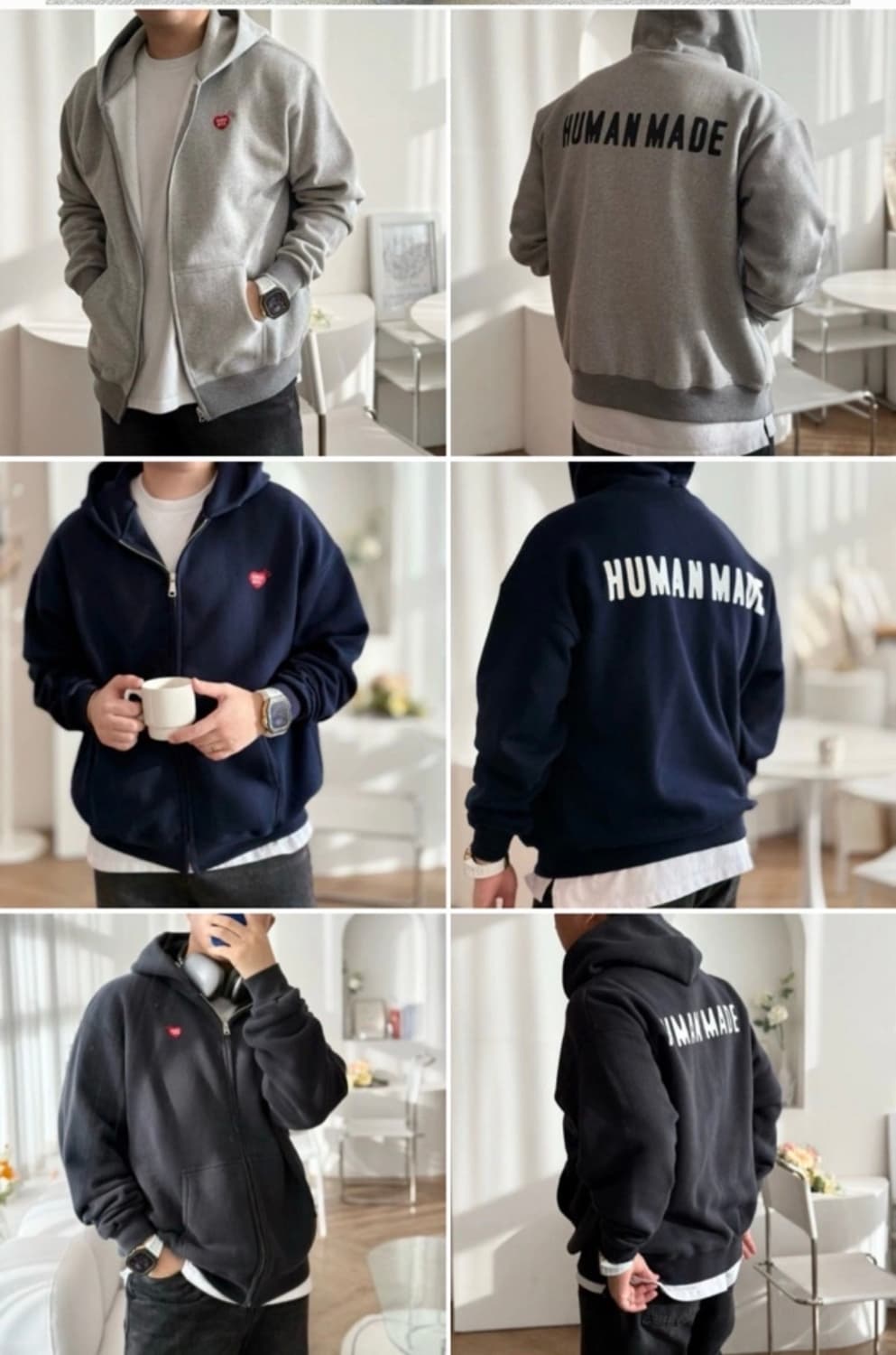 휴먼메이드 후드집업 블랙xl 미개봉 상품이미지5