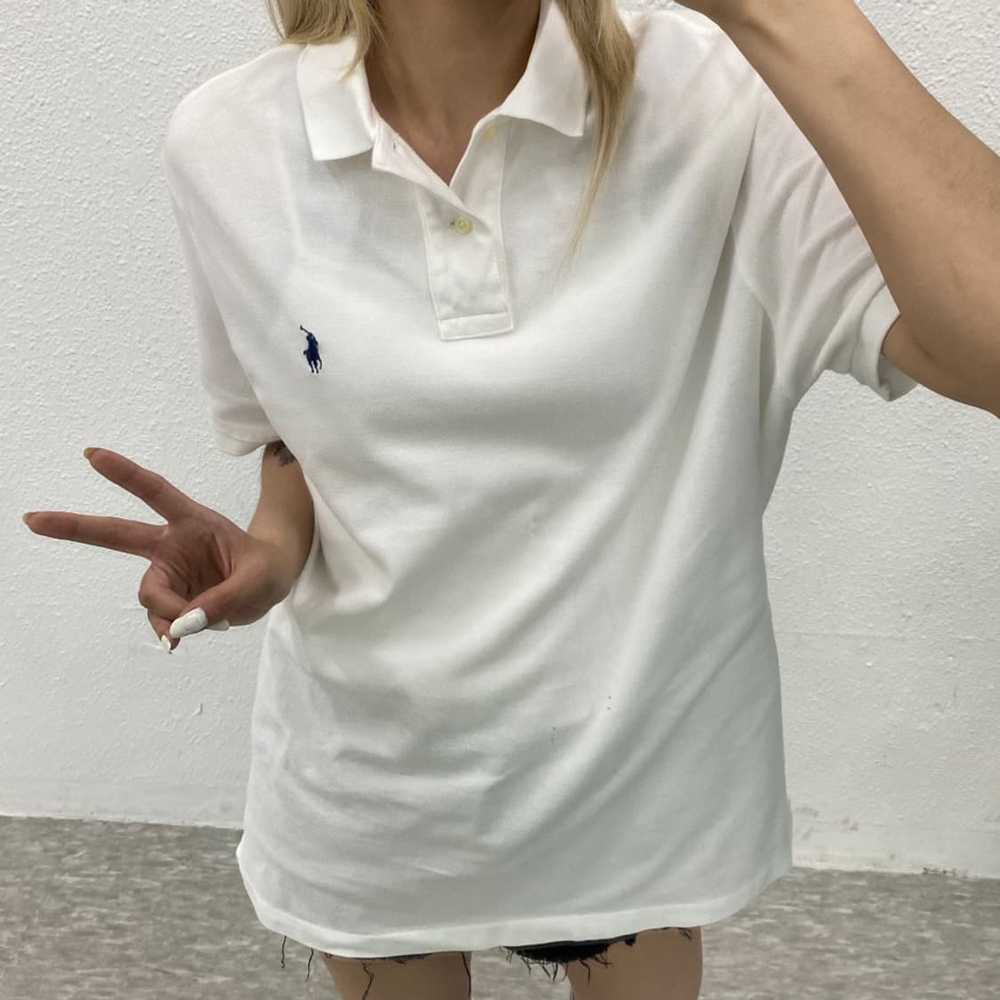 폴로 랄프로렌 네이비포니 화이트 pk반팔 M 상품이미지5
