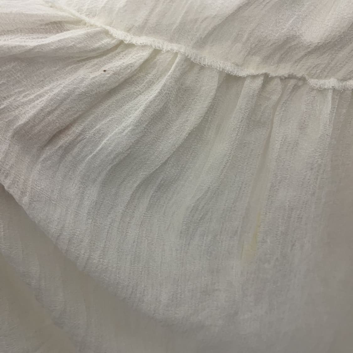 빈티지 여리 폭닥 모리걸 쉬폰 플레어 크림 원피스 L C07930 상품이미지8