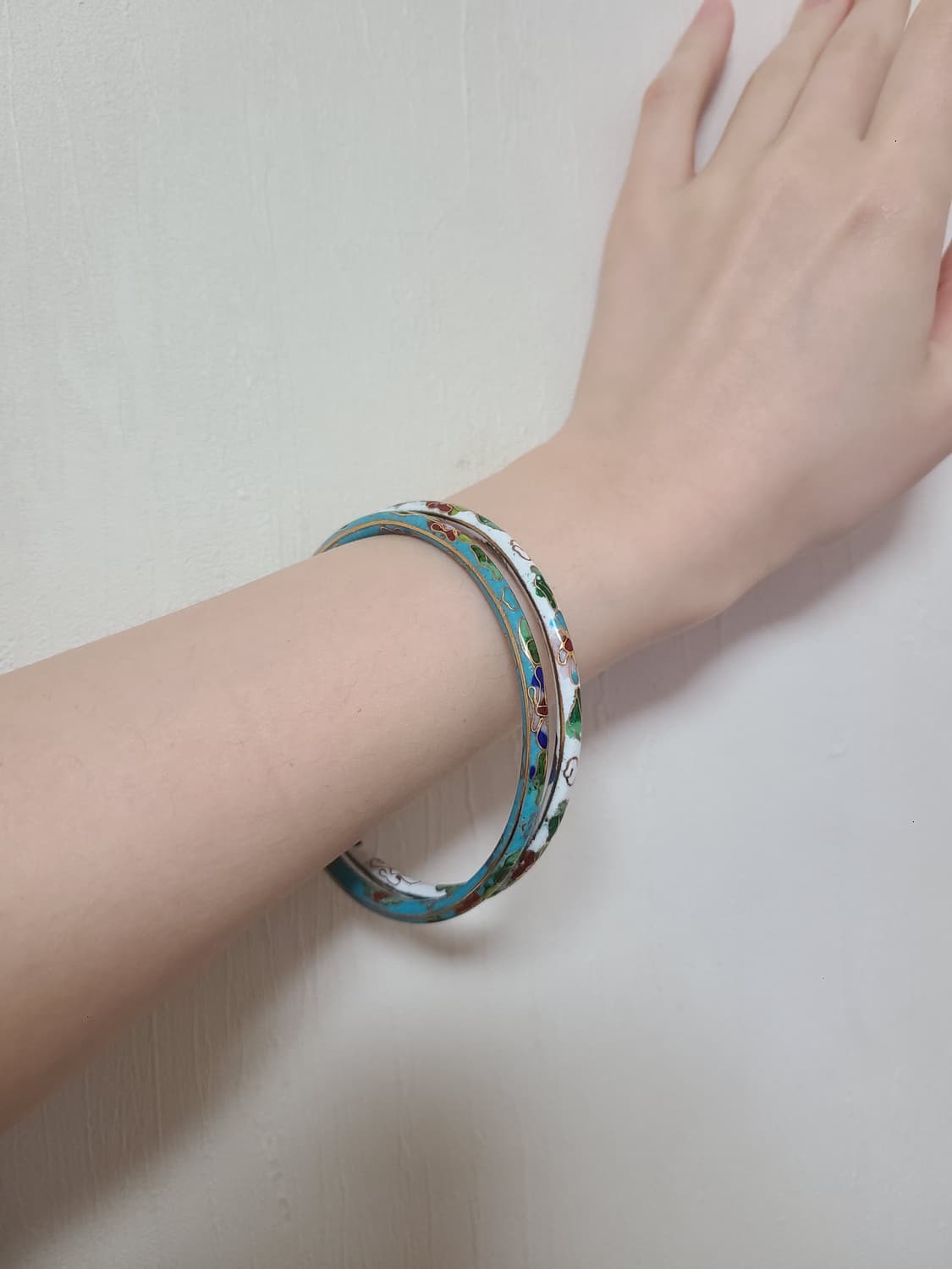 80-90년대 빈티지 클루아조네(칠보) 플라워 뱅글 7개 풀세트 상품이미지6