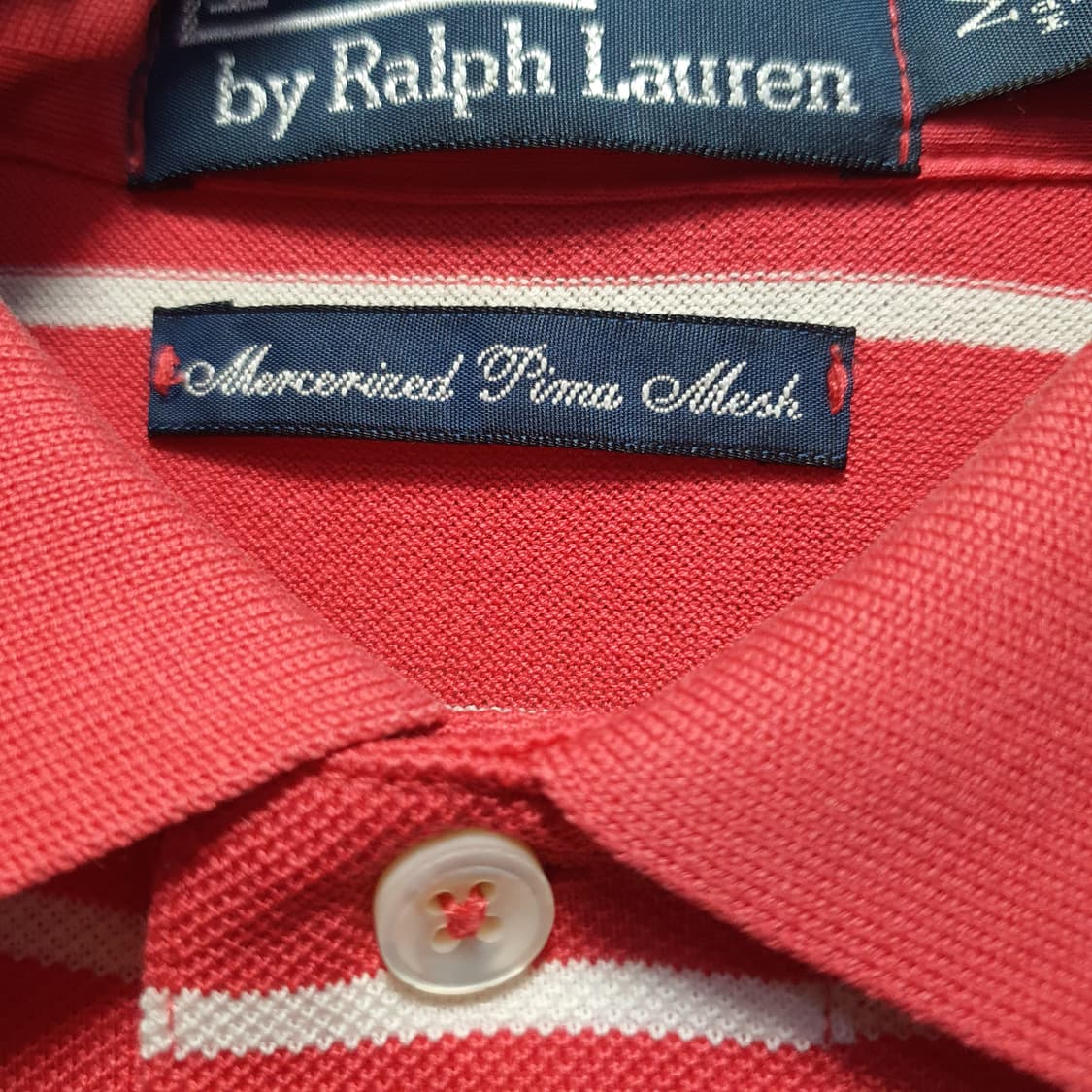 폴로 랄프로렌 스트라이프 반팔 카라티 레드  상품이미지5