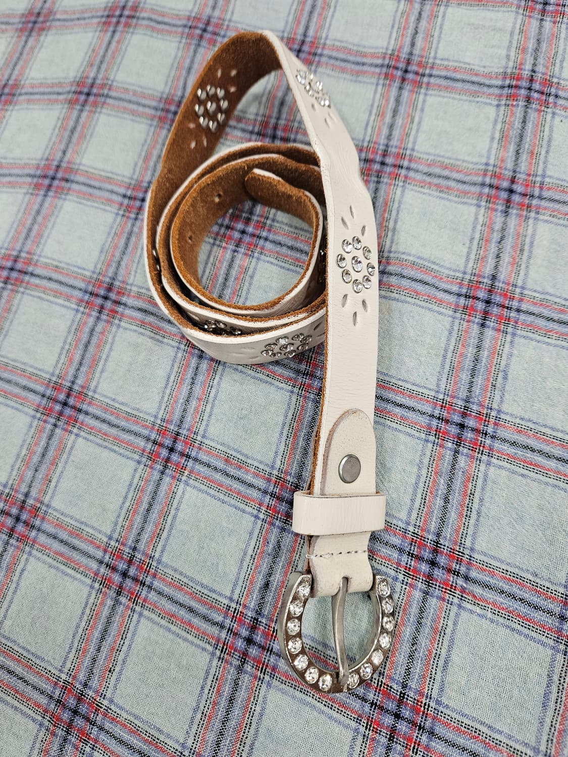 빈티지 웨스턴 스타일 큐빅 장식 가죽 벨트  상품이미지2
