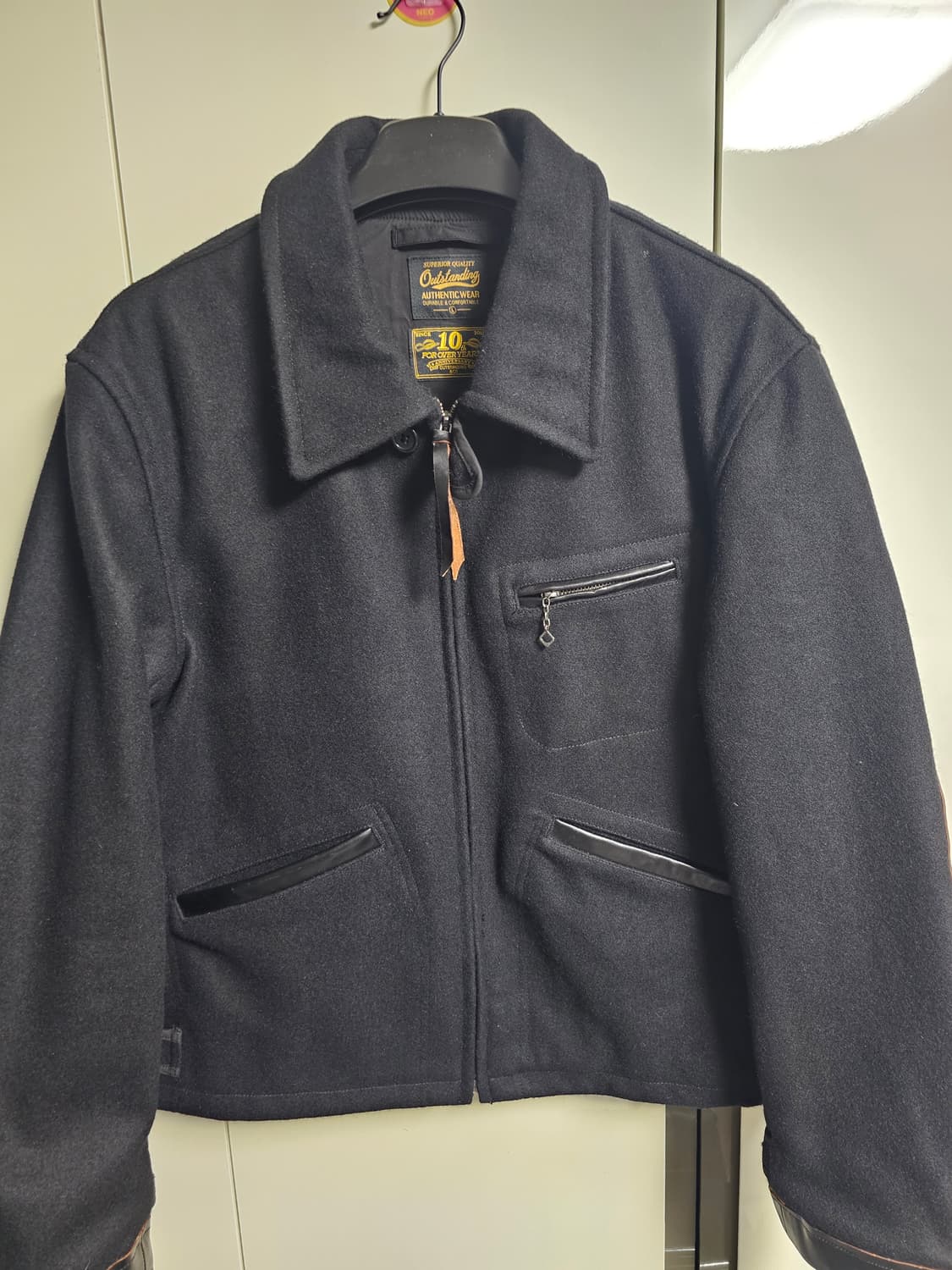 아웃스탠딩 30S WOOL SPORTS JACKET_BLACK L사이즈 상품이미지1