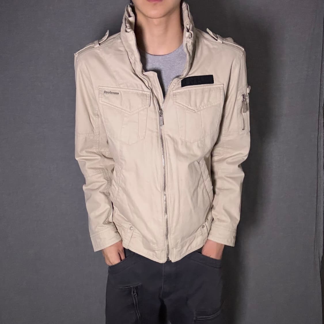 버커루 라이더 자켓 아이보리 상품이미지3