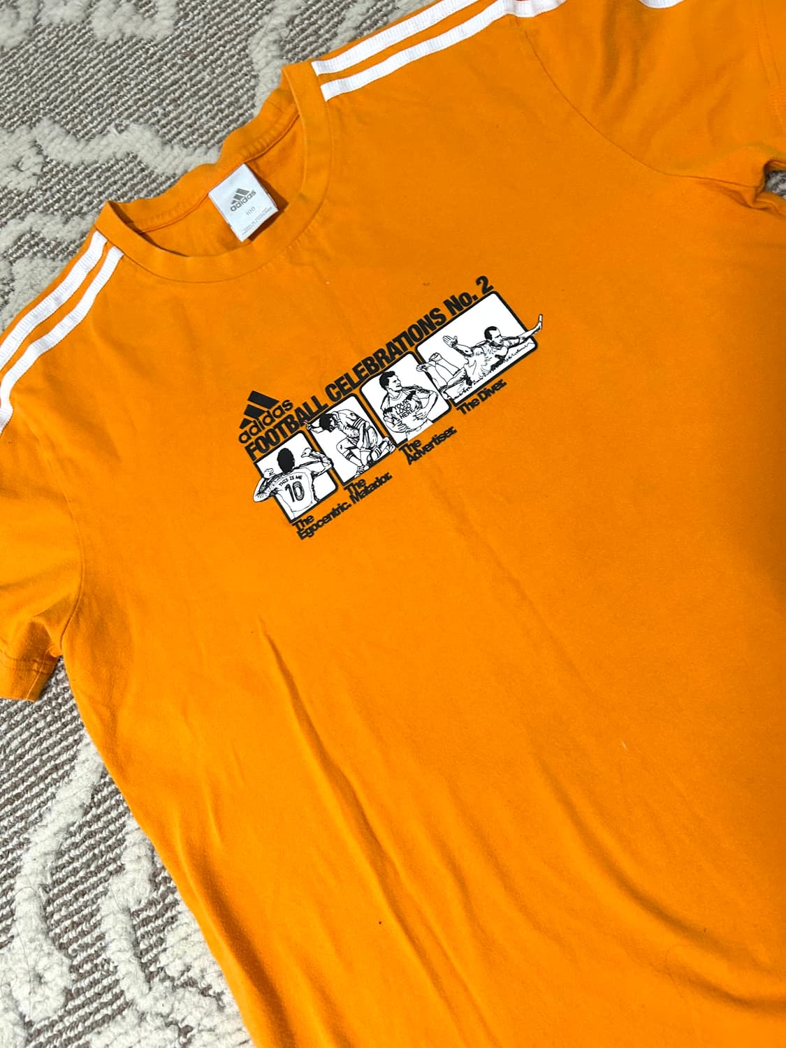 🧡아디다스 풋볼 프린팅 오렌지 반팔 상품이미지2
