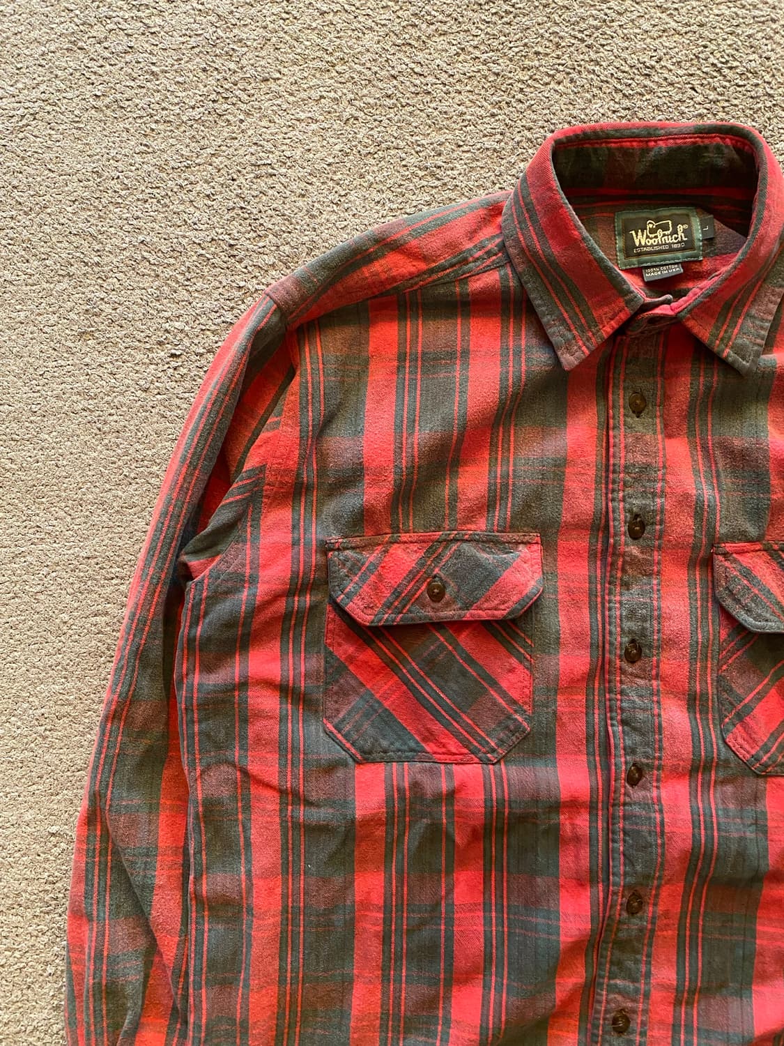 80's 울리치 헤비 플란넬 럼버잭 셔츠 L 상품이미지2