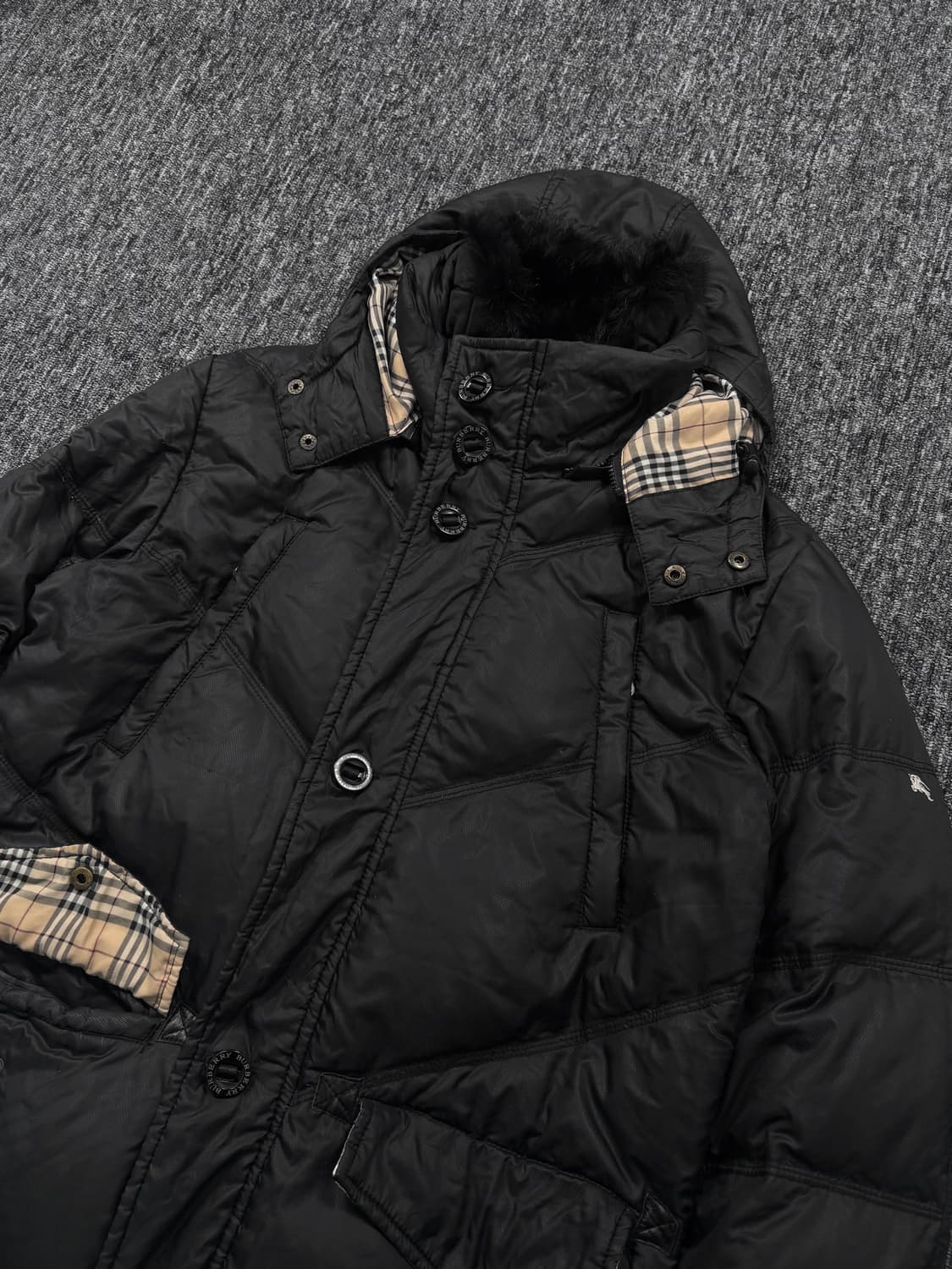 버버리 블랙 라벨 퍼 카라 롱패딩 자켓 상품이미지5