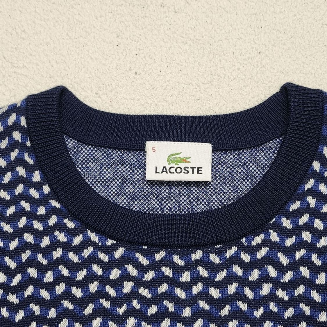 LACOSTE 네이비 패턴 울니트 5 상품이미지4