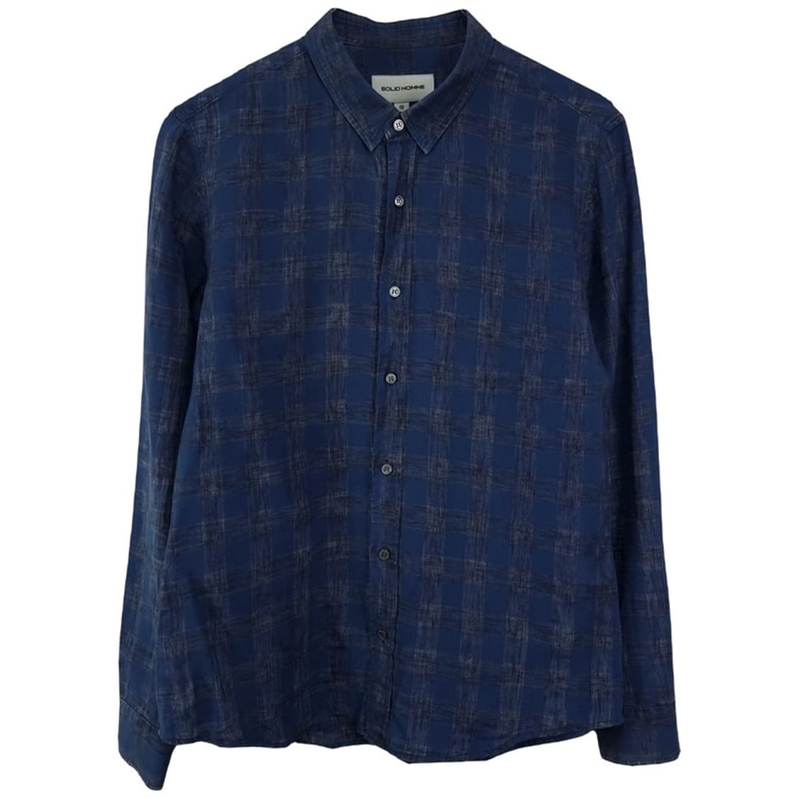 [솔리드 옴므] 체크 셔츠 네이비 P01532 상품이미지2