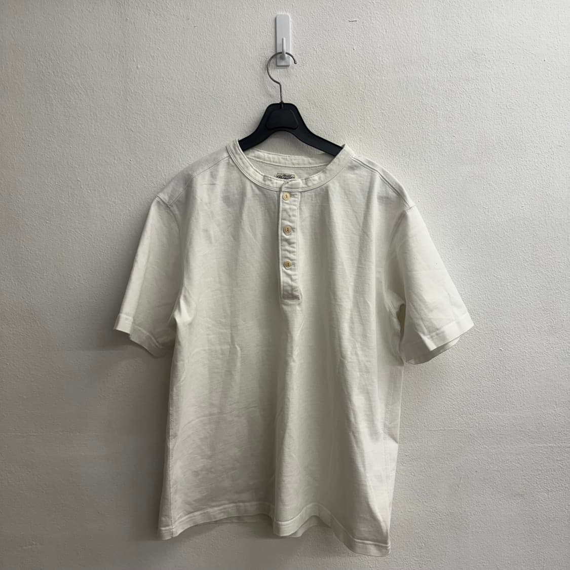 브론슨 헨리넥 반팔 티셔츠 화이트 XXL 상품이미지1