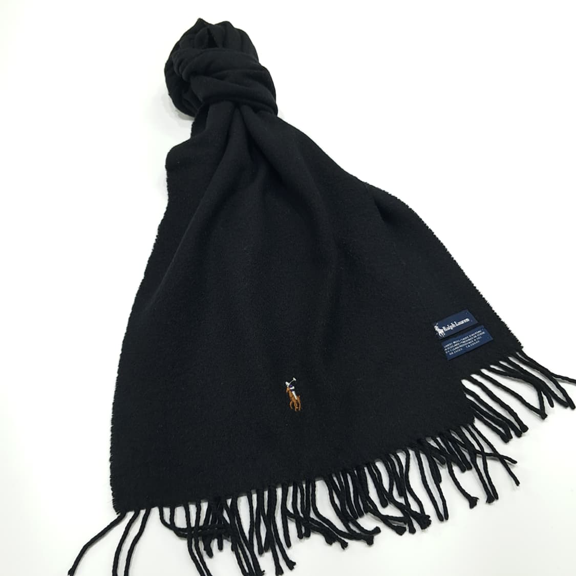 MX264 폴로 랄프로렌 블랙 램스울 목도리 머플러 상품이미지3