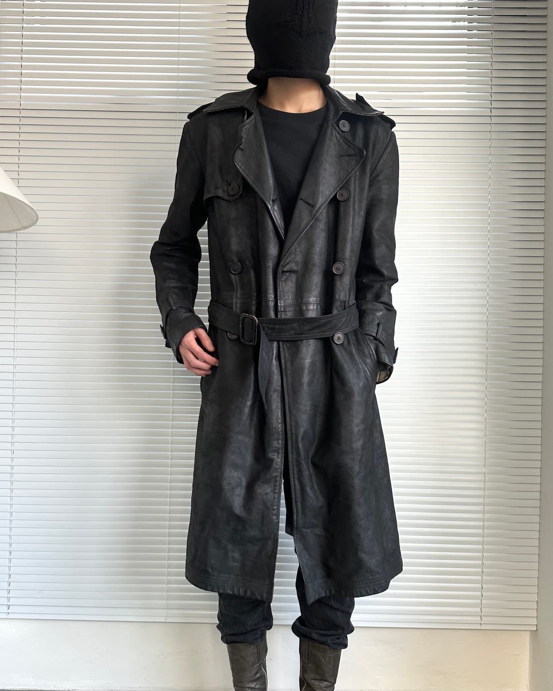 아이작 세럼 초기 아카이브 워싱 레더 코트 상품이미지1