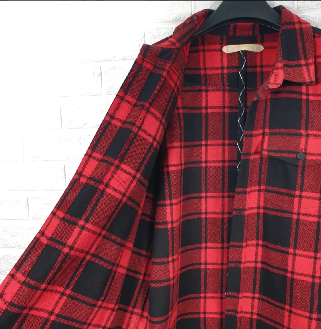 [100]오프화이트 13브러쉬 플란넬 체크 셔츠 상품이미지8