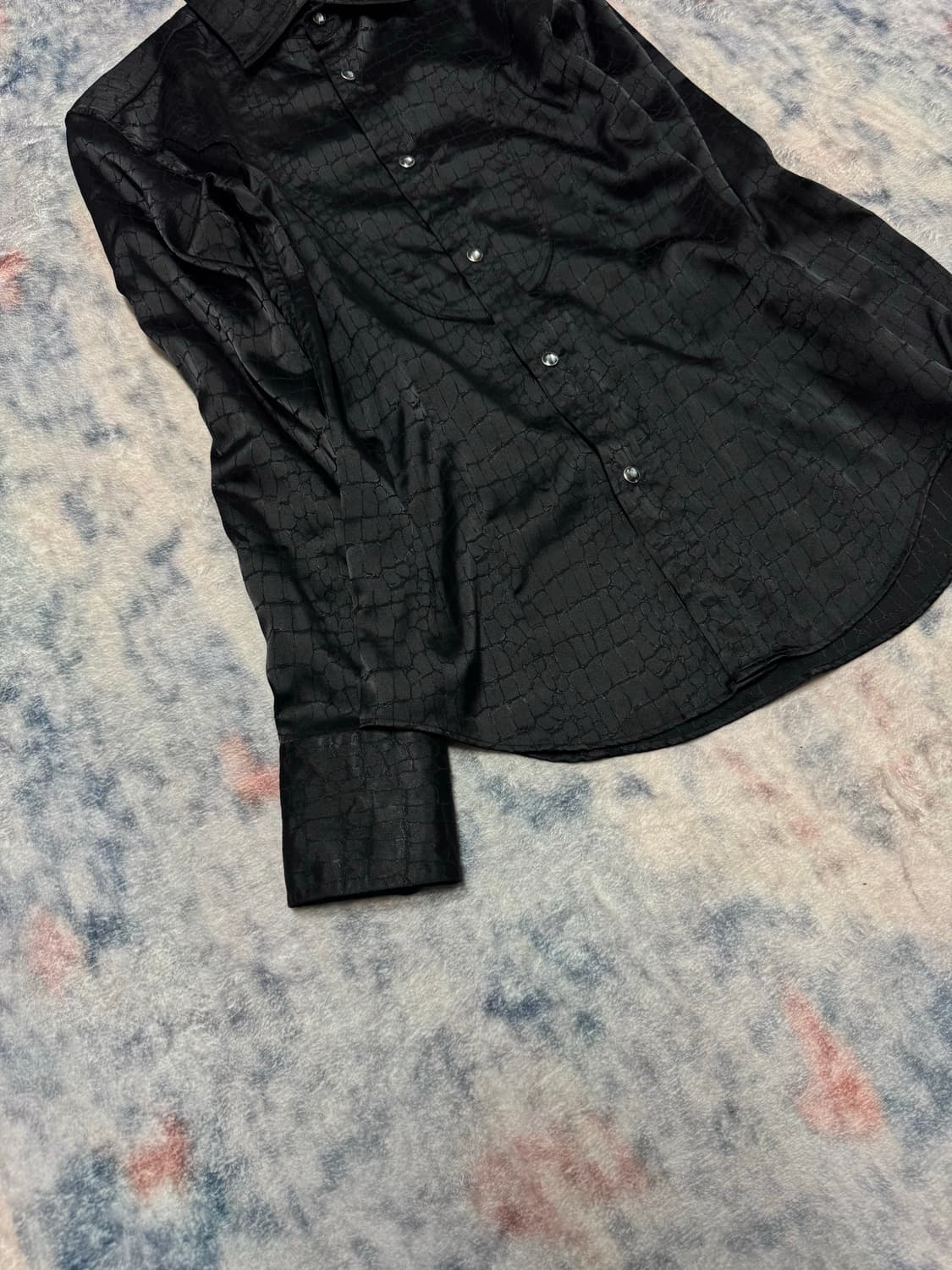 Tornado mart black satin croco western s 상품이미지5