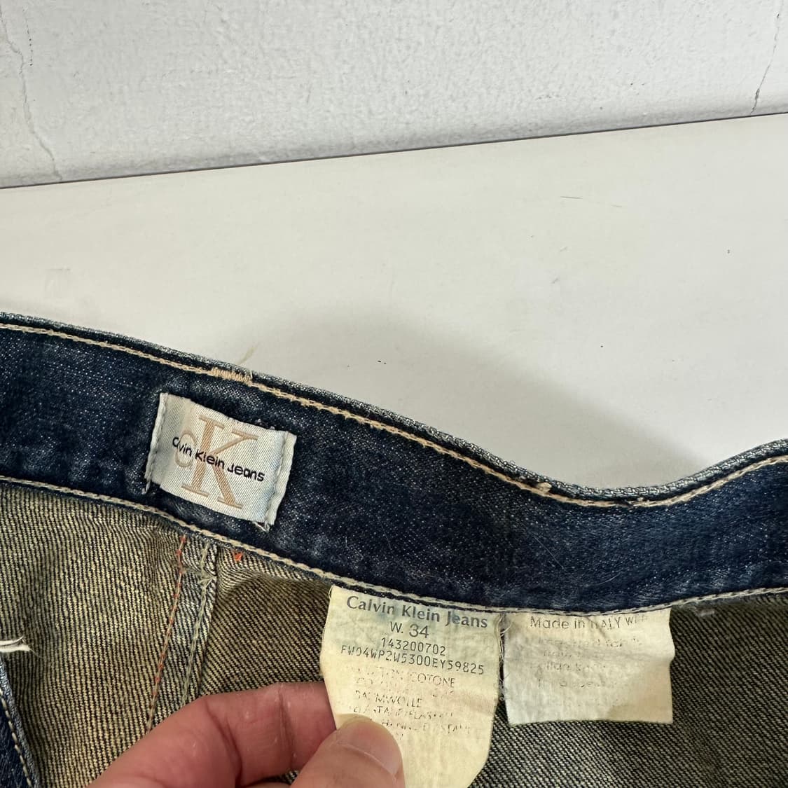 34 캘빈클라인 CK 진청 커브드 데님팬츠 상품이미지5