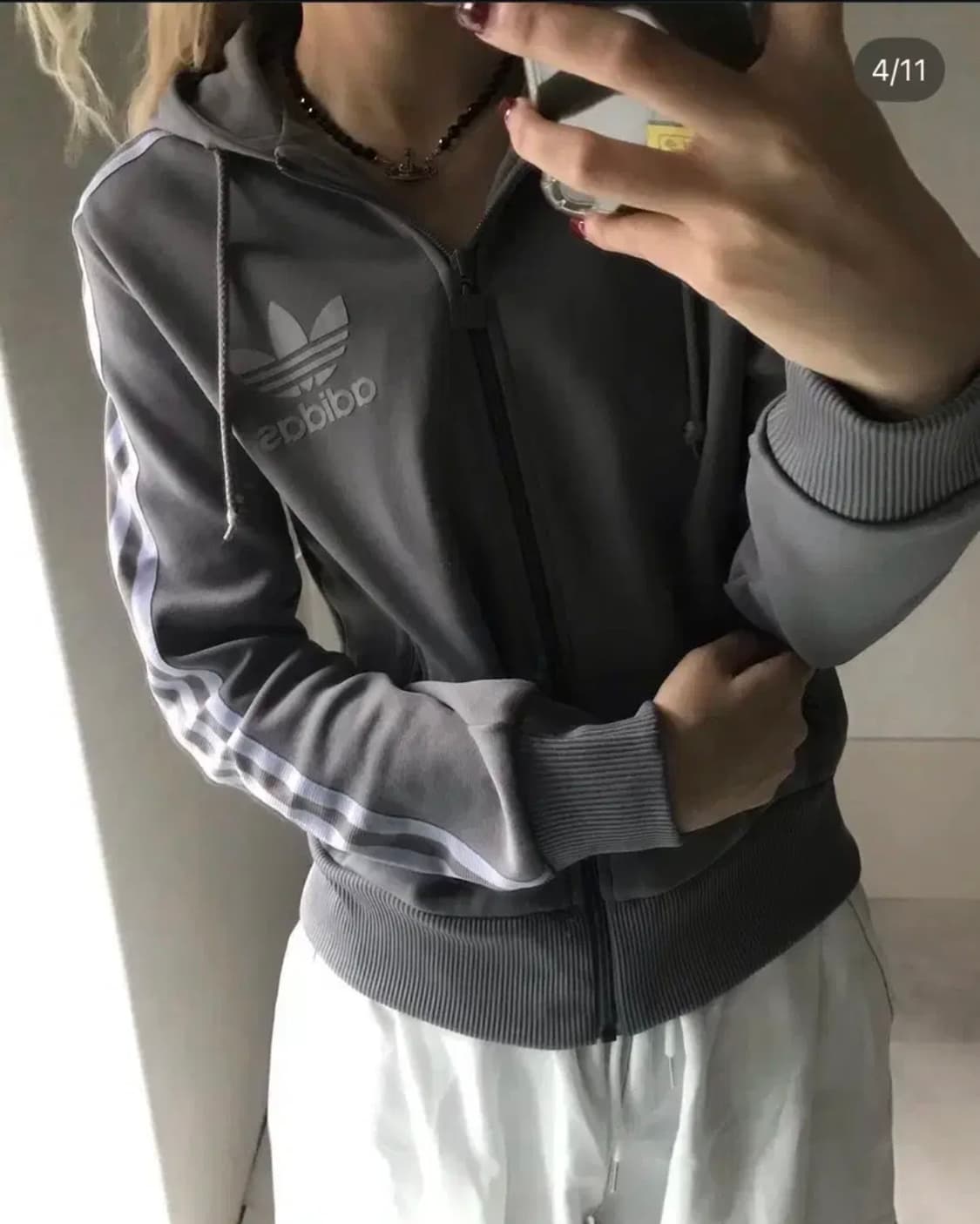 아디다스 빈티지 후드집업 라이프이즈웻 져지 상품이미지3