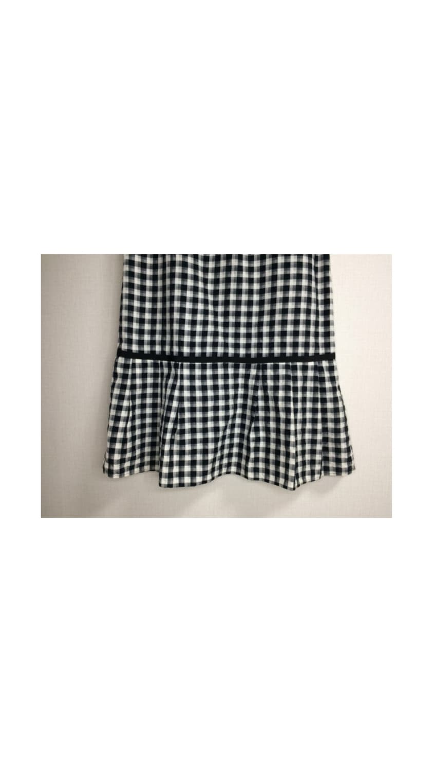 빈티지 블랙 깅엄체크 반팔 원피스 상품이미지3