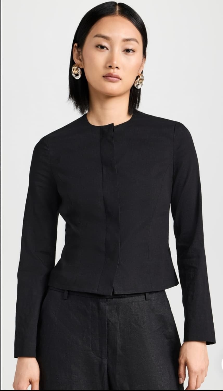 띠어리 24SS 린넨 크롭자켓 44사이즈(베이지색상 판매) 상품이미지4