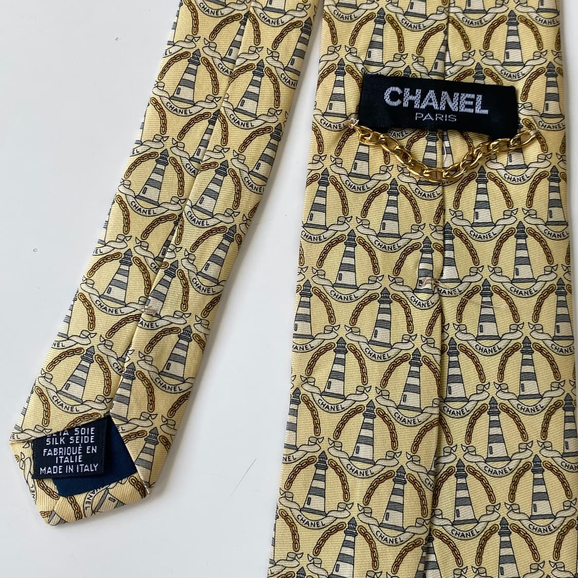 샤넬(CHANEL)  금장 모노그램 명품 정품 넥타이 상품이미지6