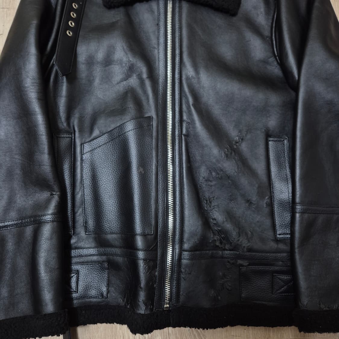 브라운스미스 남성 양털 가죽 무스탕 자켓 XL(105) 상품이미지3