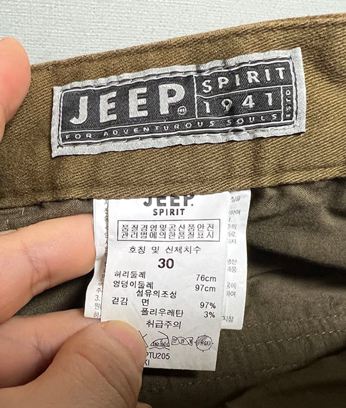 JEEP 지프 빈티지 멀티와펜 레터링 코튼 반바지 쇼츠 브라운 M 31 상품이미지6