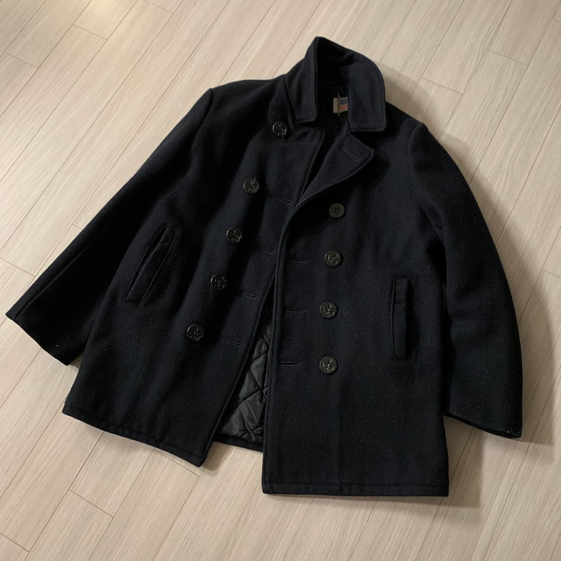 쇼트 빈티지 블랙 피코트 L 상품이미지1