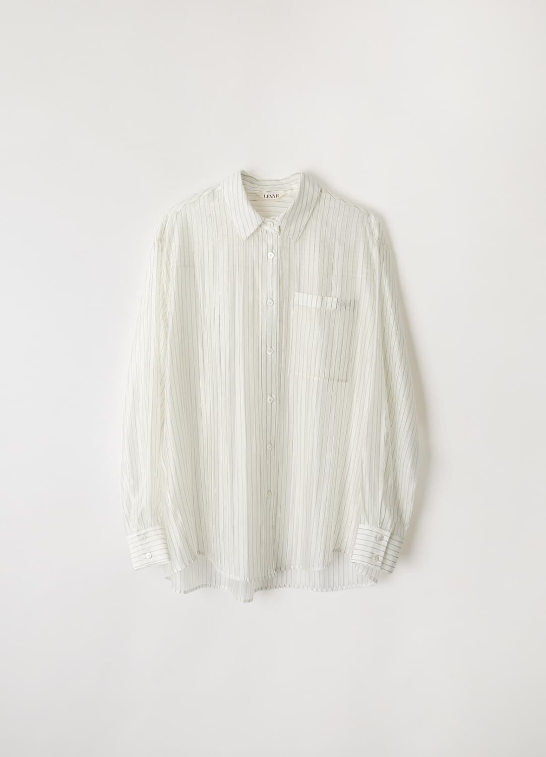르바(LEVAR) Sheer Stripe Over-Shirt 상품이미지2
