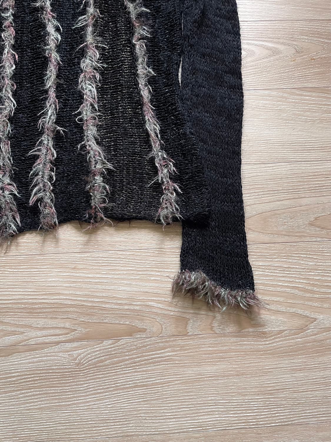 JPN VINTAGE 퍼 트리밍 니트 상품이미지3