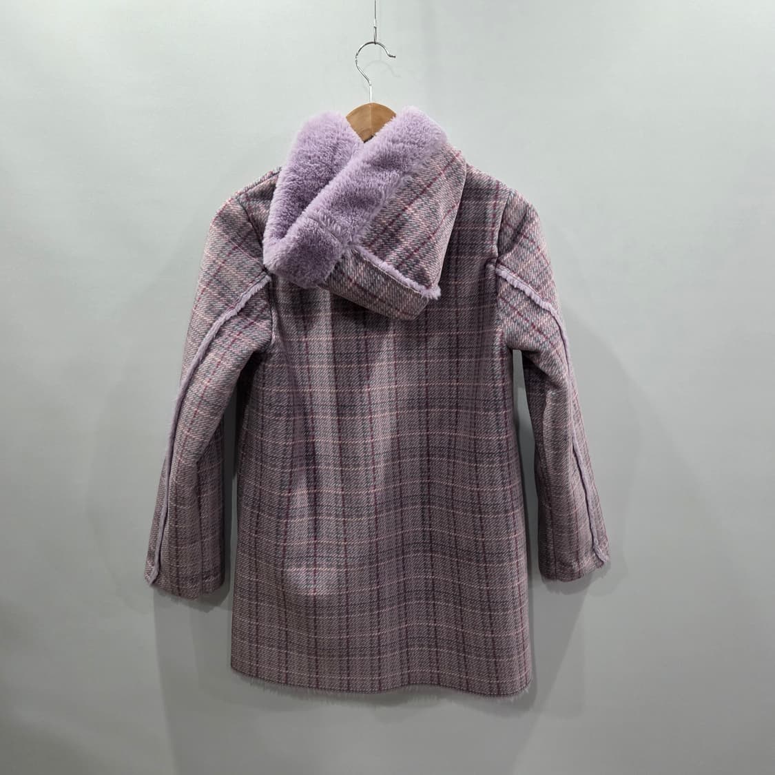 티파니 여아 체크 후드 코트 155 상품이미지4