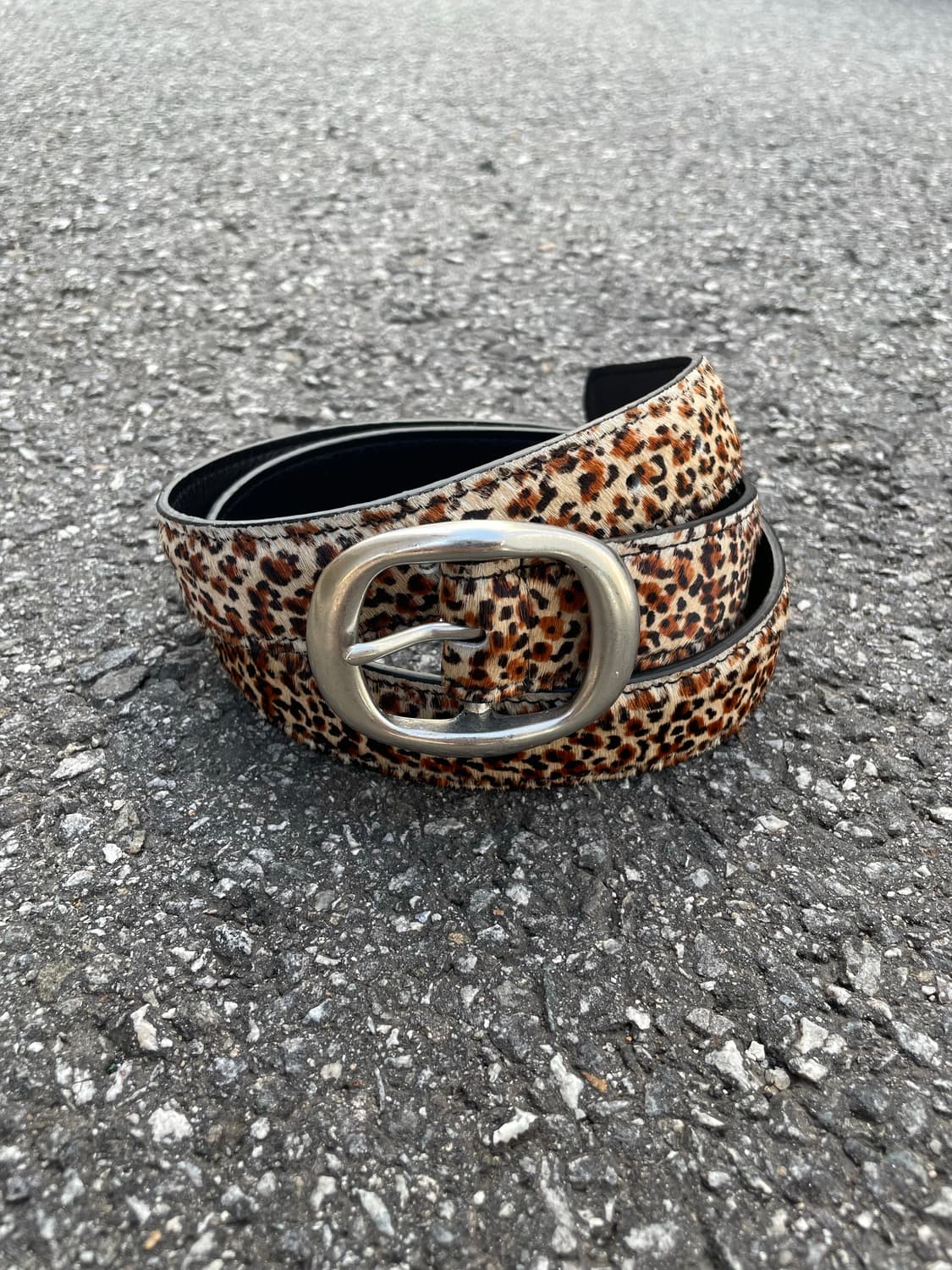 Leopard pony hair belt 레오파드 송치 벨트 상품이미지2
