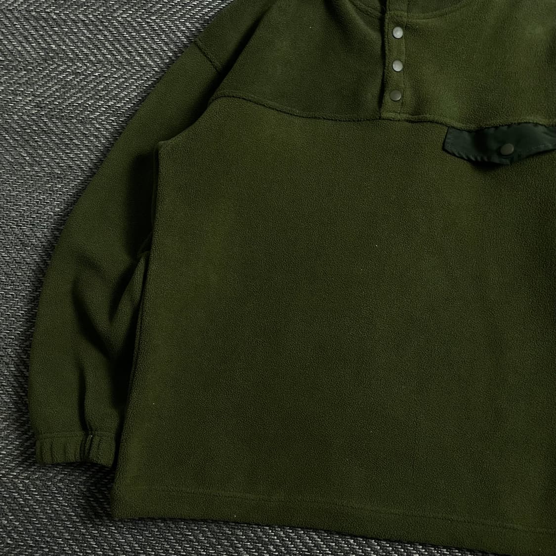 빈티지 플리스 풀오버 포켓 트레이닝 긴팔 탑 그린 y 4353 상품이미지4