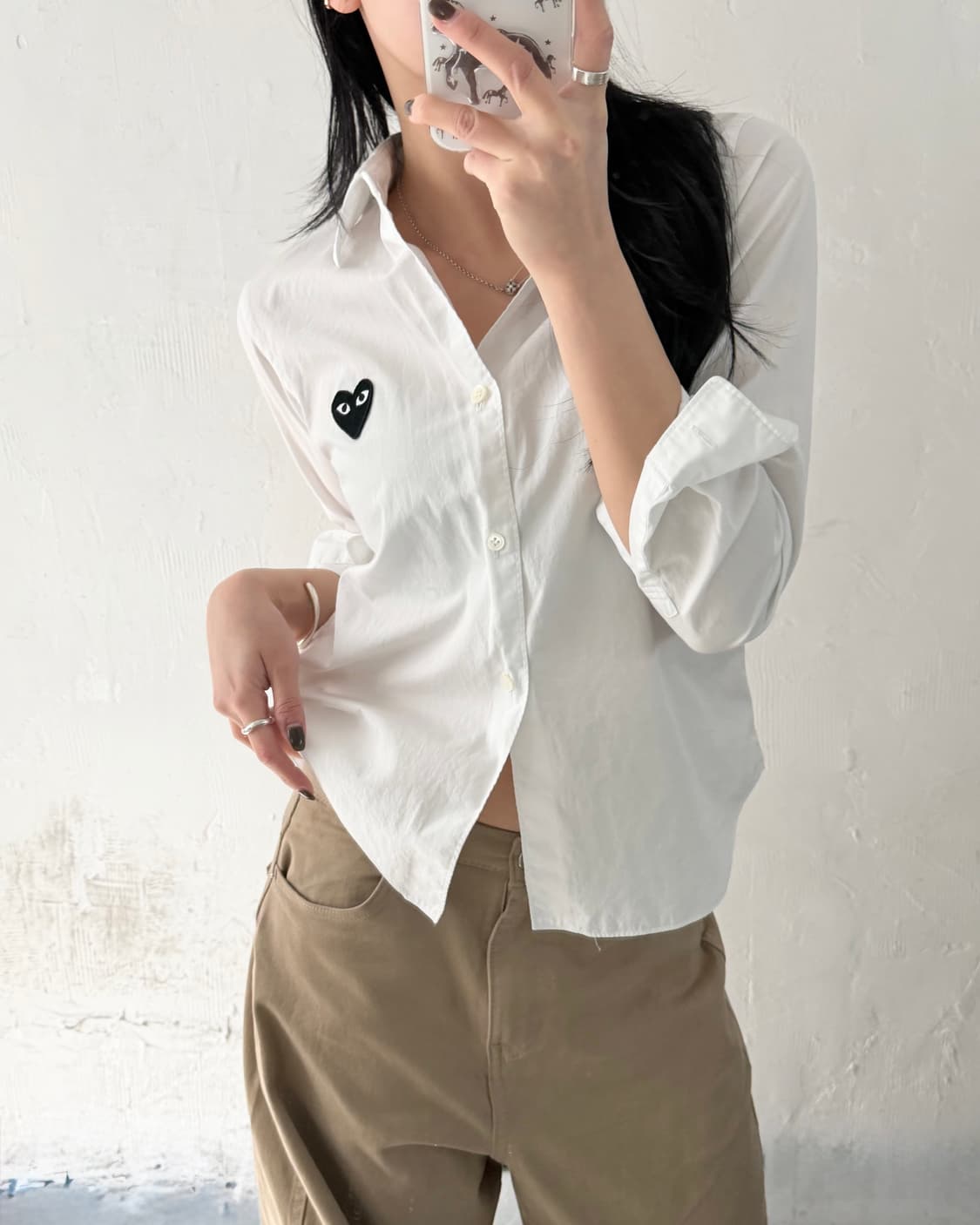 COMMEdesGARCONS 꼼데가르송 블랙와펜 화이트 셔츠 상품이미지2