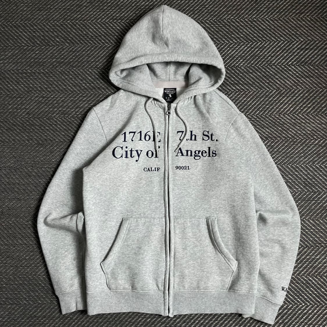 후아유 레터링 오버핏 그레이 후드집업y 4858 상품이미지2