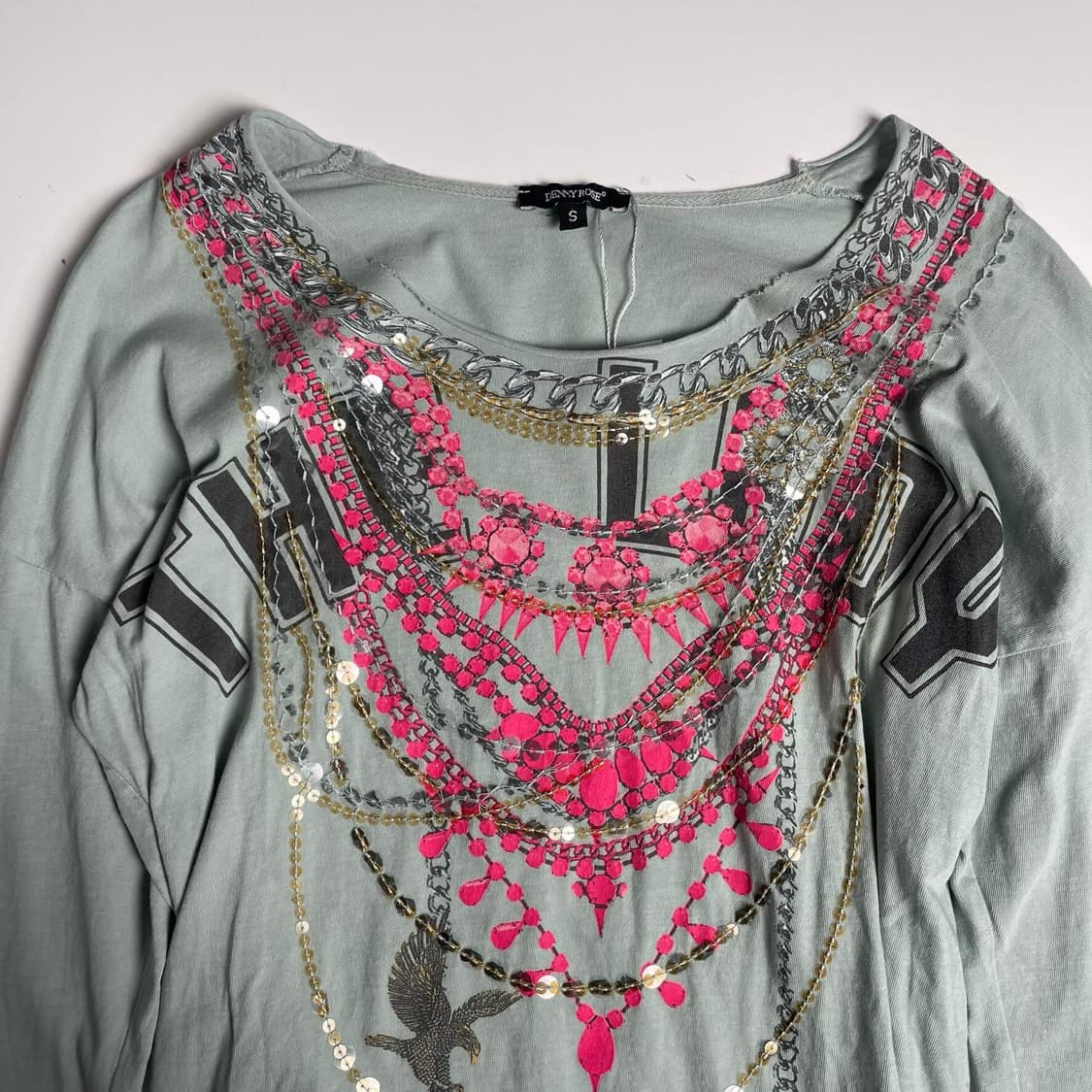 Denny rose 비즈 목걸이 러플 롱 슬리브 (italy)   상품이미지7