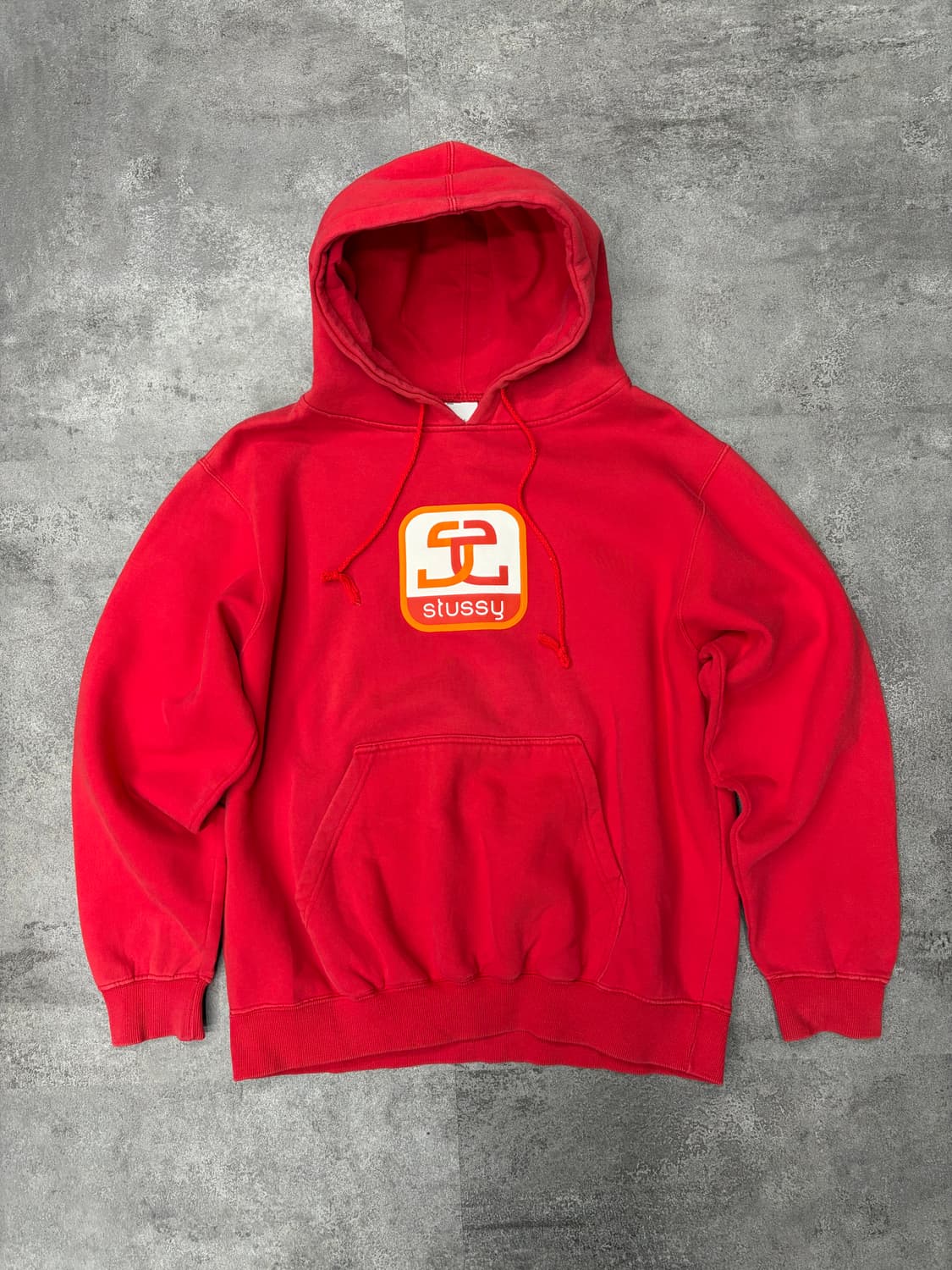 90s 스투시 레드 후드티 로고 프린팅 상품이미지1