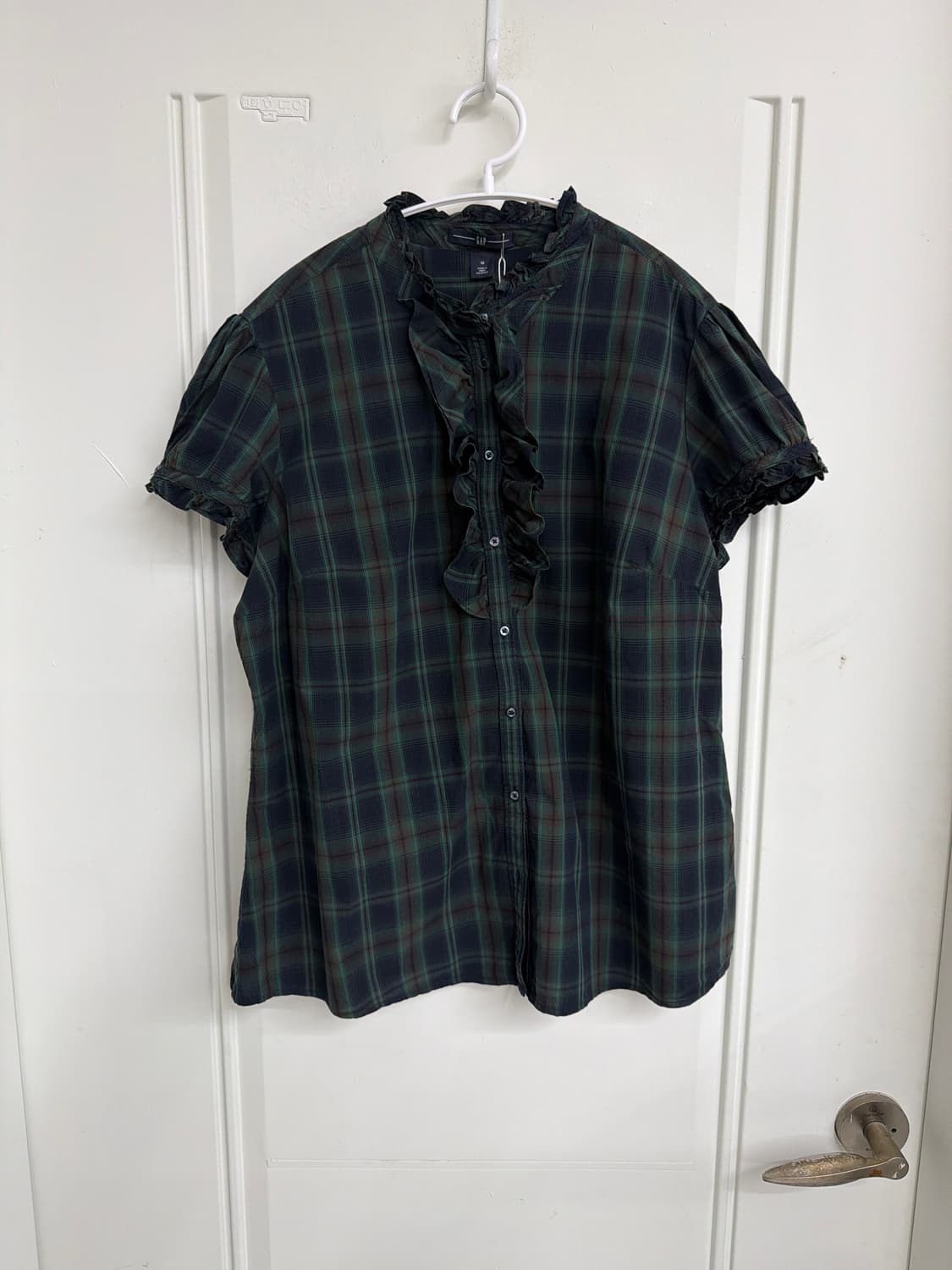 일본빈티지 Gap 타탄체크 프릴 반팔블라우스 상품이미지6