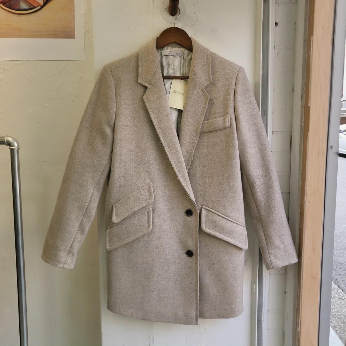 Robert rodriguez 오트밀 모직코트 상품이미지3