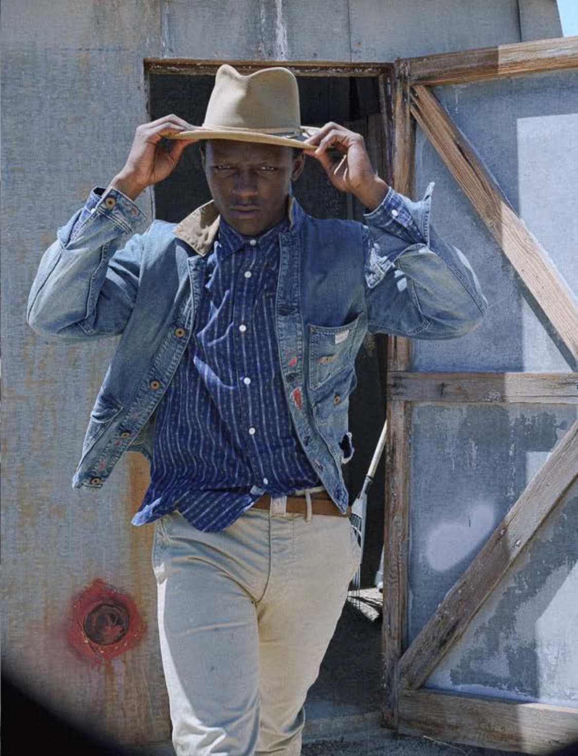 RRL 더블알엘 23FW 리페어드 캠튼 데님 워크 자켓 L사이즈 신품급 상품이미지5