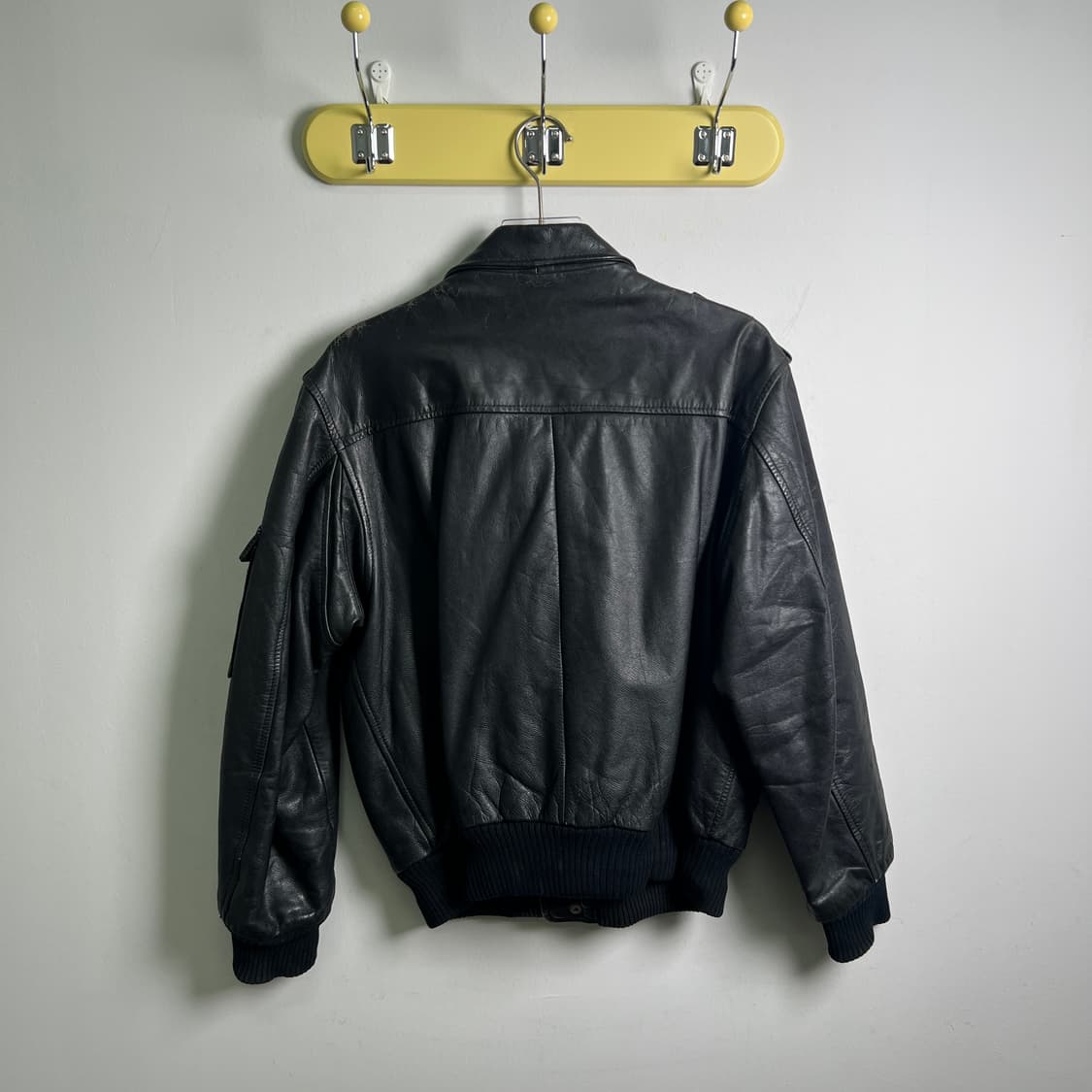 VTG 빈티지 블랙 A-2 플라이트 가죽 자켓 상품이미지2