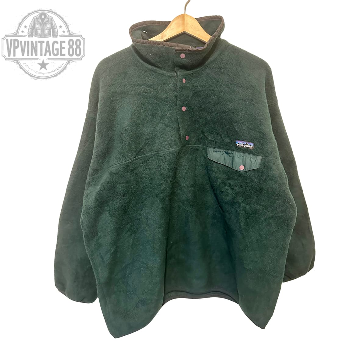90s 파타고니아 신칠라 스냅-T 다크그린/퍼플 멕시코 상품이미지1