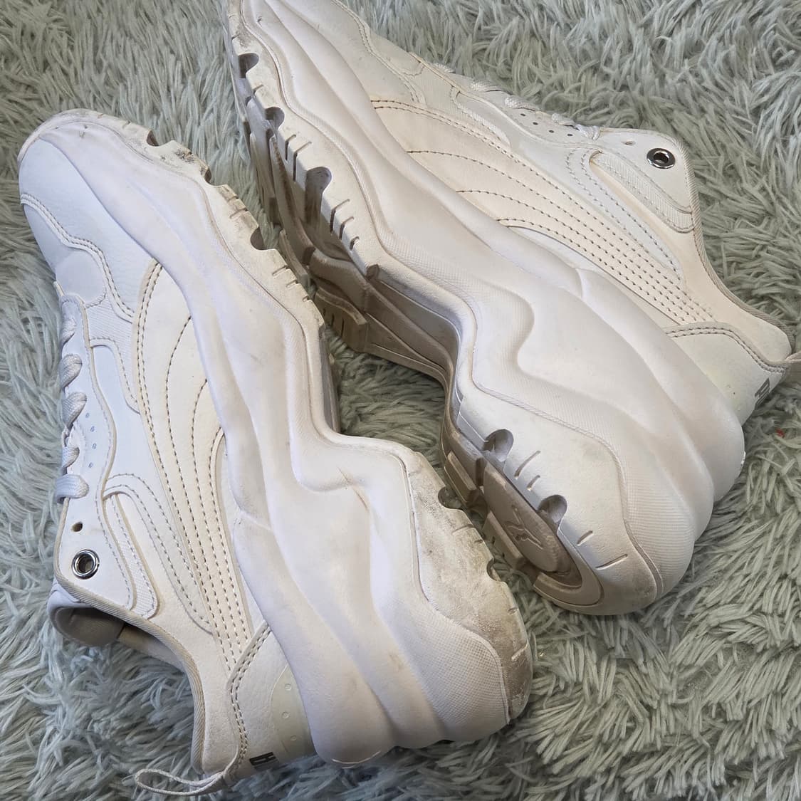 5q-8:푸마 여성용 키높이(5cm) 청키 스니커즈 화이트 (23.5cm 상품이미지7