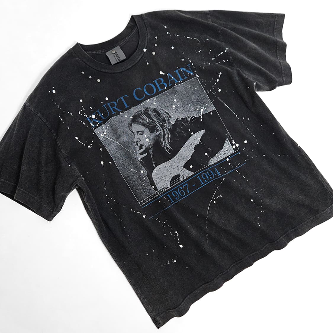 Kurt 코베인 펑크 페인팅 티셔츠 (dark gray) 상품이미지5