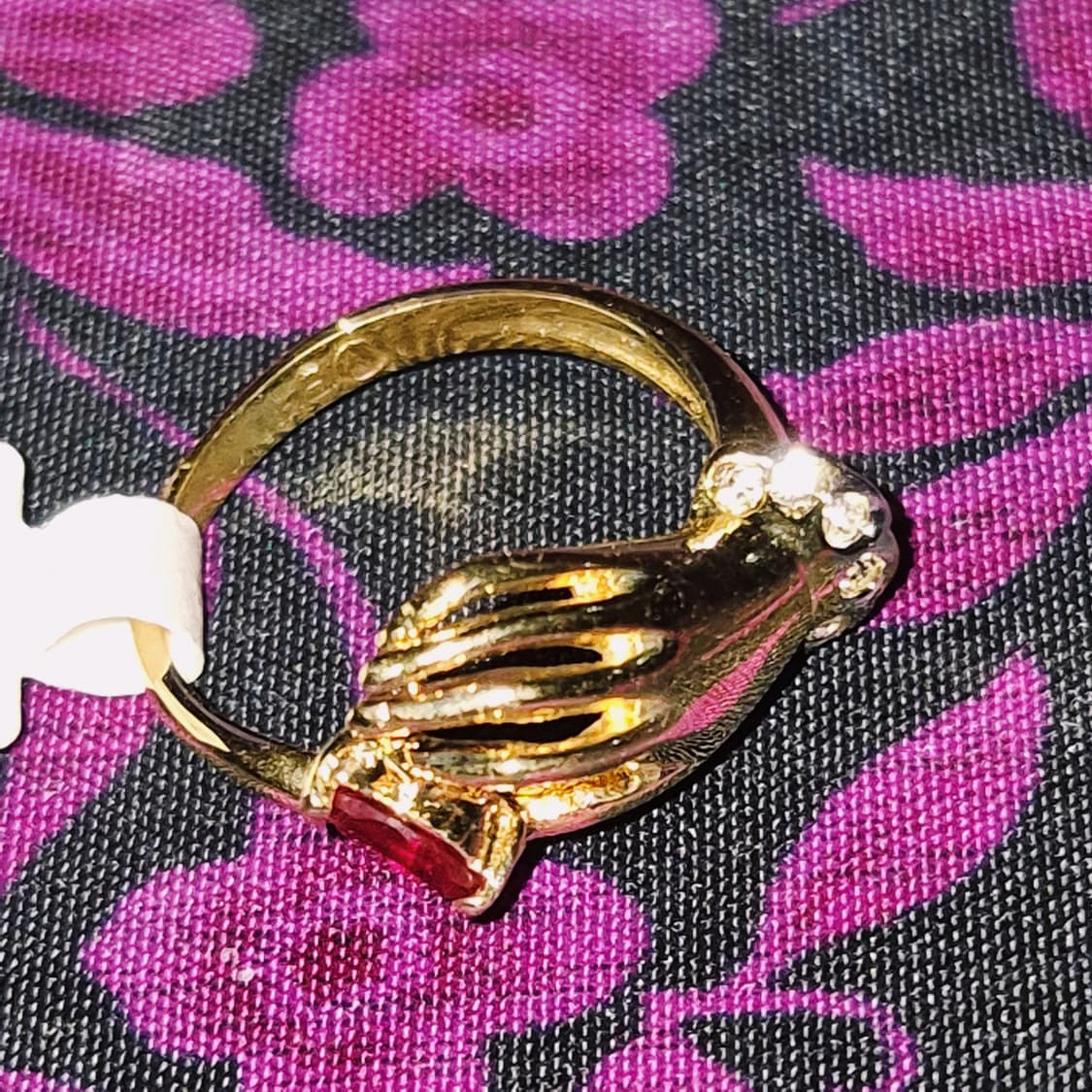 70s 미국 엔틱 핸드 루비 큐빅 골드 반지 상품이미지7