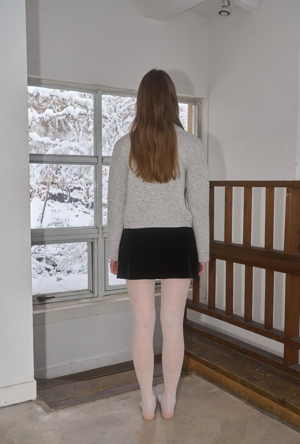 (새상품/택O) 바이무드 더히어 스코틀랜드 울 가디건 그레이 상품이미지5