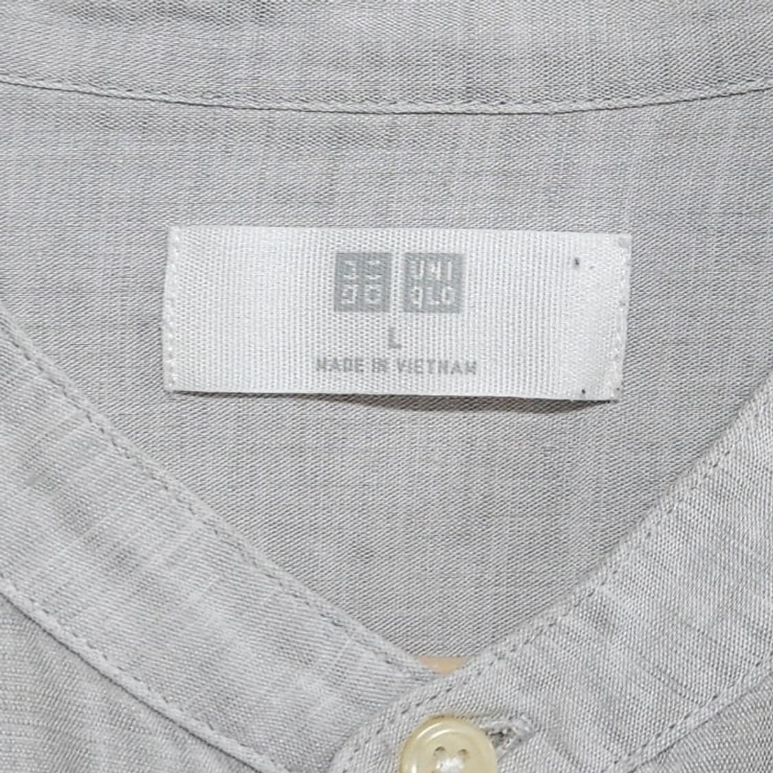 100 UNIQLO 유니클로 린넨혼방 차이나카라 셔츠 여름 상품이미지3